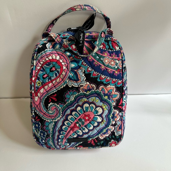 Vera Bradley Black and Pink Paisley Lunch Bag - Picture 1 of 7